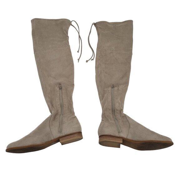 Women's Over the Knee Boots Light Tan Suede Microfiber Gianni Bini Size 6.5 M - Picture 5 of 12